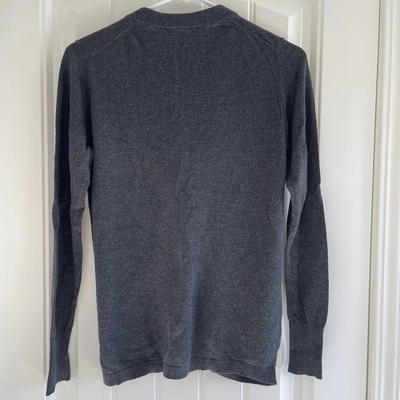 Ann Taylor Loft Charcoal Gray Boyfriend Button Up Cardigan Size Small - Picture 2 of 6